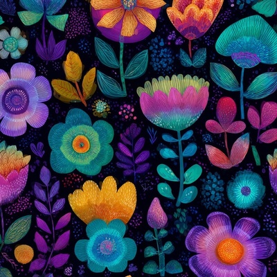 Takoy Funkční oboulícní úplet fantasy flowers Lim
