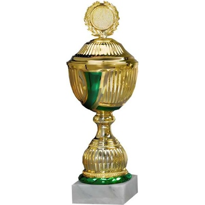 Kovový pohár s poklicí Zlato-zelený 43 cm