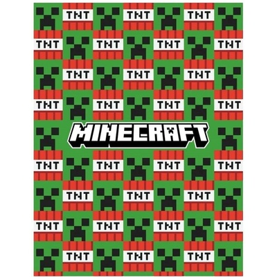 Halantex Dětská deka Minecraft Creeper TNT herní deka