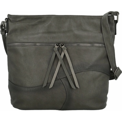 Stylová dámská koženková crossbody kabelka Herta tmavě šedá