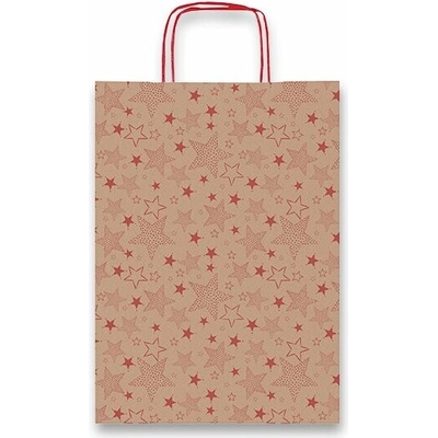 Dárková taška Sadoch Kraft Stelline - 360 x 120 x 410 mm, červená