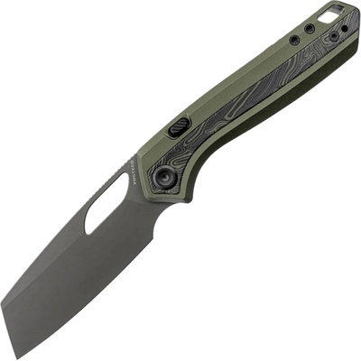 Vosteed Kroc 329, S35VN Destroyer Gray,Olive Green Aluminum&Topo G10 A1812