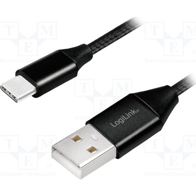 Logilink CU0140 USB 2.0, USB A vidlice, USB C vidlice, 1m, černý