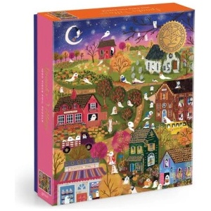 Galison Joy Laforme Spooky Village 1000 Piece Foil Puzzle | Galison