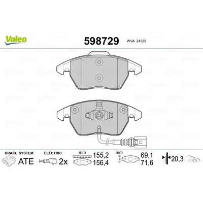 Sada brzdových platničiek kotúčovej brzdy VALEO 598729