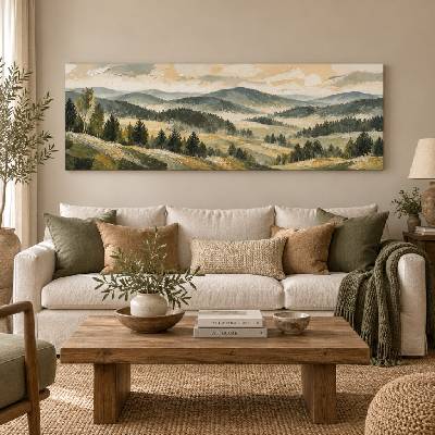 Obraz na plátně - Návrat do české krajiny FeelHappy.cz Rozměr obrazu (Šířka x Výška): 210 x 70 cm