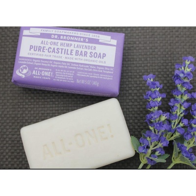 Dr Bronner's tuhé univerzálne bio mydlo All-One Lavender 140 g