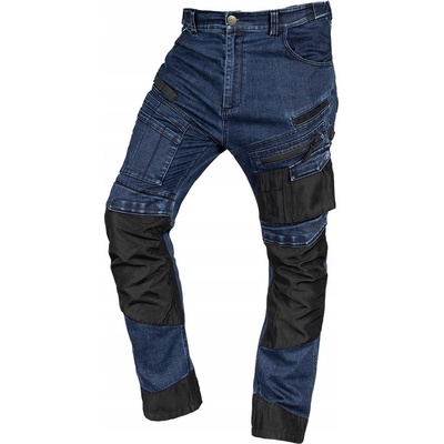 Neo Tools pracovní kalhoty DENIM zesílení Oxford tmavě modré
