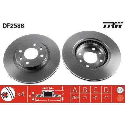 Brzdový kotúč TRW DF2586
