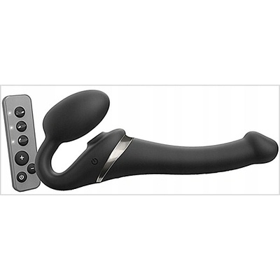 Strap U Evoke Rechargeable Vibrating Silicone Strapless Strap On Black