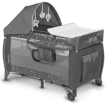 Lionelo - Детско креватче за пътуване SVEN PLUS сив (LN0141)