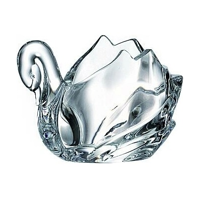 Crystal Bohemia svícínek Labuť 11 cm