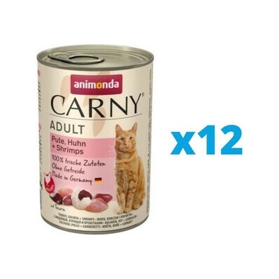ANIMONDA Carny Adult morčacie, kuracie, krevety 12 x 400 g