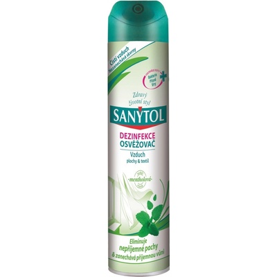 Sanytol dezinfekční osvěžovač vzduchu ve spreji, povrchů a textilií s vůní mentolu, 300 ml
