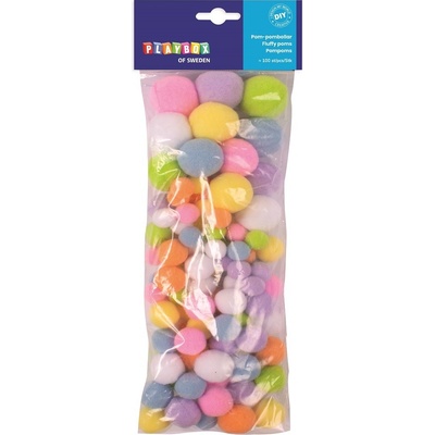 Playbox Chlupaté bambulky, 100 ks, pastelové barvy – Zbozi.Blesk.cz