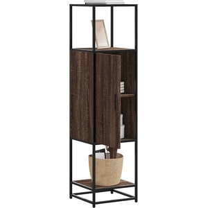 vidaXL Висока дъска Кафяв дъб 35, 5x35x139 cm Обработено дърво и метал (849038)