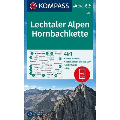 Lechtaler Alpen, Hornbachkette (Kompass - 24) - turistická mapa