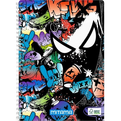 MITAMA Spirálový sešit Fantasy colours A4 linkovaný skate