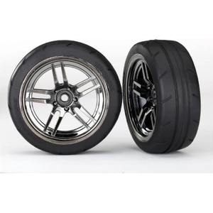 Traxxas колело 1.9", джанта split-spoke черен хром, гума Response (2) (предни)
