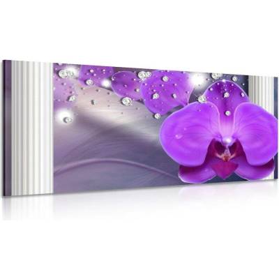 Obraz orchidej při řeckých sloupech - 120x60