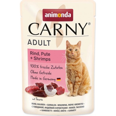 Carny Adult hovězí krůta a krevety 85 g