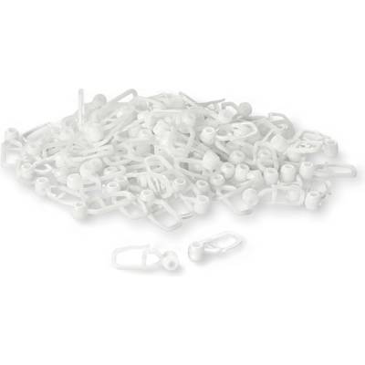 Wooline Háček do kolejničky, bílá plast, 100 ks v balení