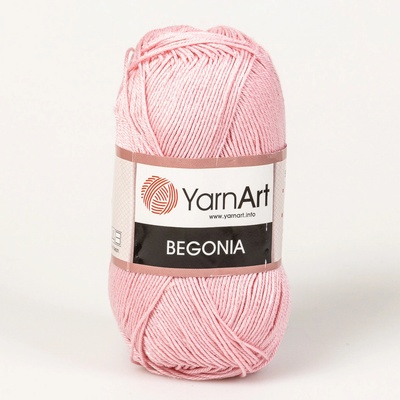 YarnArt Pletací / háčkovací příze BEGONIA 6313 světle růžová, jednobarevná, mercerovaná, 50g/169m