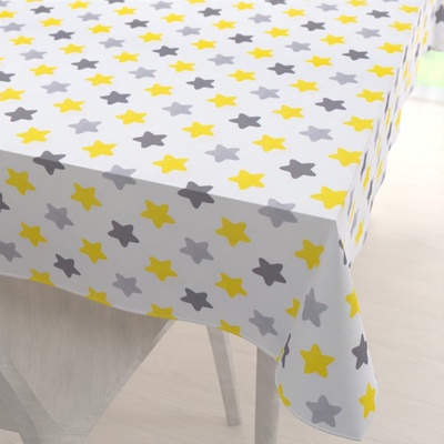 Biante Detský bavlna obrus Sandra SA-203 Žlto-sivé hviezdy 50x100cm