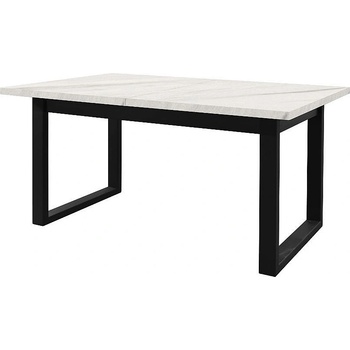 Matis Разтегателна трапезна маса pablo plus 160(240) / 90 бял мрамор / черно
