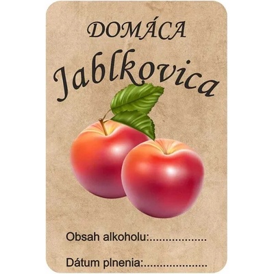 Etiketa na domácu Jablkovicu