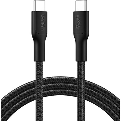 Belkin Кабел Belkin BOOST CHARGE Pro USB-C към USB-C Cable Braided 240W 2M, Черен (CAB025hq2MBK)
