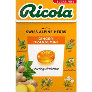  Билкови бонбони Ricola джинджифил и портокалова мента 40гр