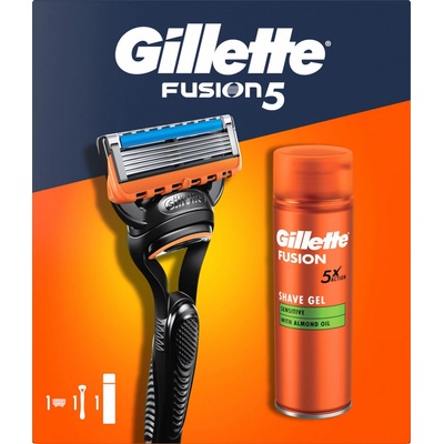 Gillette Fusion 5 holiaci strojček + gél na holenie 200 ml darčeková sada