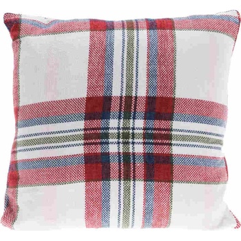 Homestyling Vankúš kocka biela/červená 45x45