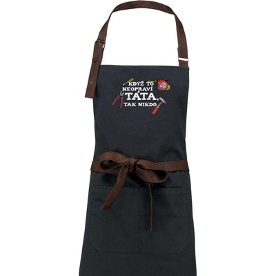 Dřevěné uhlí Když to neopraví táta, tak nikdo barevné Zástěra Vintage