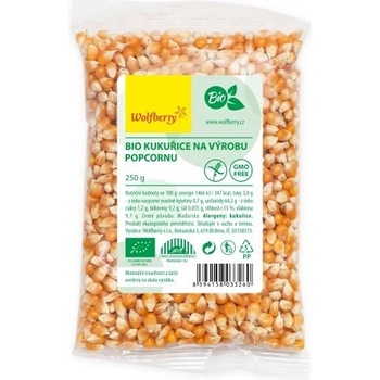 Wolfberry Kukuřice na popcorn BIO pro přípravu popcornu v BIO kvalitě 1000 g