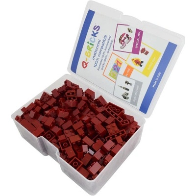 Q-bricks UNICOLOR červeno-hnědé kostky 300 ks