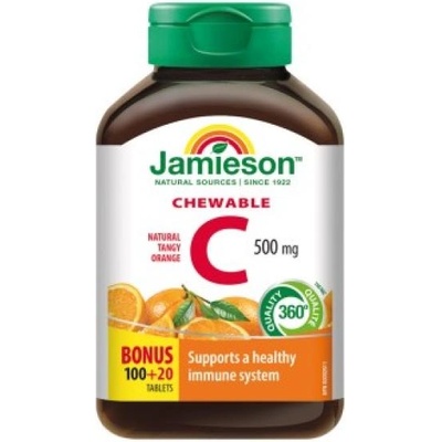 Jamieson Витамин C 500mg таблетки за смучене с вкус на портокал 120 таблетки