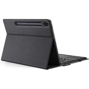 Dux Ducis Wireless Touchpad Keyboard Case - полиуретанов калъф, клавиатура, тракпад и поставка за Samsung Galaxy Tab S7, Galaxy Tab S8 (черен)