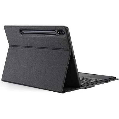 Dux Ducis Wireless Touchpad Keyboard Case - полиуретанов калъф, клавиатура, тракпад и поставка за Samsung Galaxy Tab S7, Galaxy Tab S8 (черен)