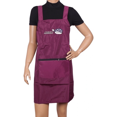 Престилка за готвене във виолетово бордо с щампа