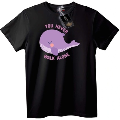 NOONEBRAND Тениска You Never Walk Alone кит - XS, Black