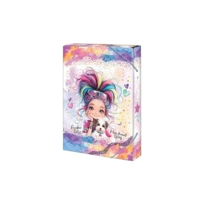 Argus Box na zošity A5 s gumičkou dizajn Rainbow Ella