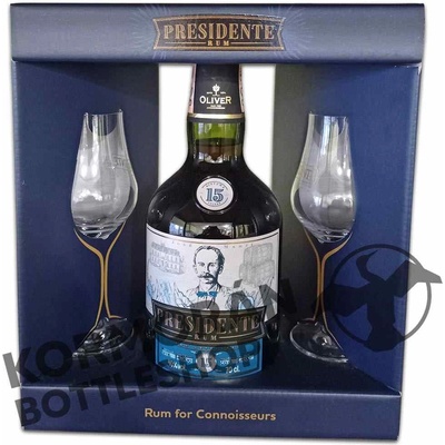Presidente Marti Solera 15 40% 0,7 l (dárčekové balenie 2 poháre)