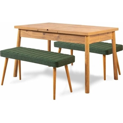 Sconto Jedálenská zostava Santiago 3 borovica atlantic / zelená
