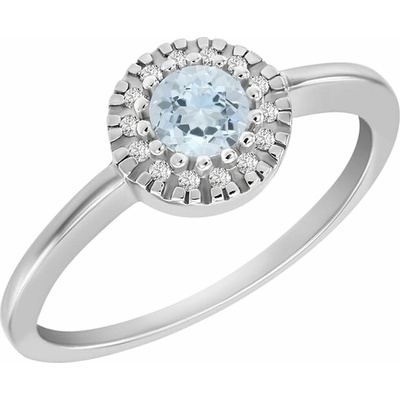 Eppi Zlatý zásnubný prsteň s akvamarínom a diamantmi Vale R34297