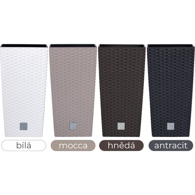 Prosperplast Kvetináč Rato Square + vklad 28,7cm Mocca 7529U DRTS300