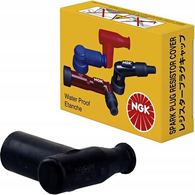 NGK koncovka zapalovací svíčky (fajfka) silikonová zahnutá 90 s matkou barva černá (8636) voděodolná motokros