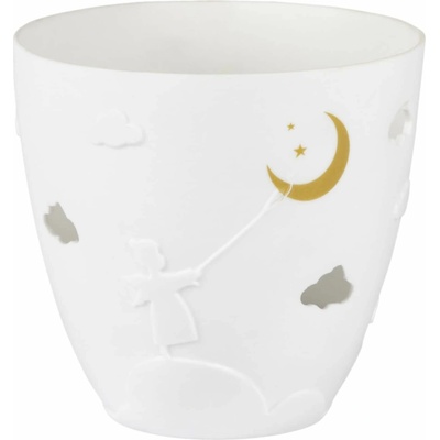 räder Porcelánový svícen Angel and Moon 9 cm, bílá barva, porcelán