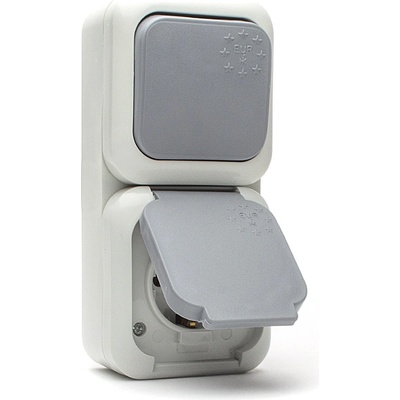 Naiden Kirov Комбинация Евро - Ключ Еднополюсен, сх. 1 и Контакт, 16А, 250v, ПКОМ, ip44 (m019352)